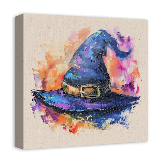 Painterly Witch Hat 16" x 16" Canvas Wall Art